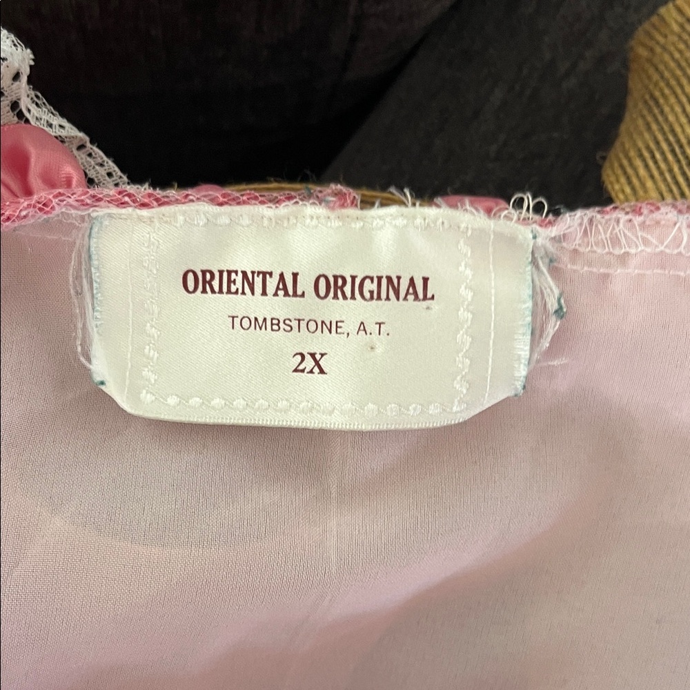 Vintage Tombstone Pink Saloon Girl Costume Top & Bloomers Set 2X Lace Ruffle1-22 - Picture 2 of 6